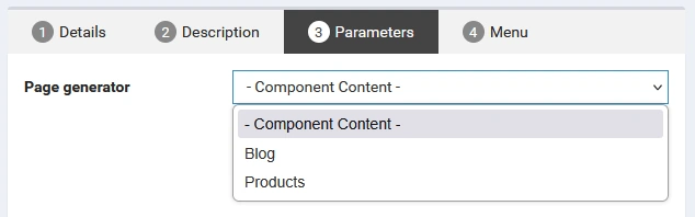 Select page generator for a category